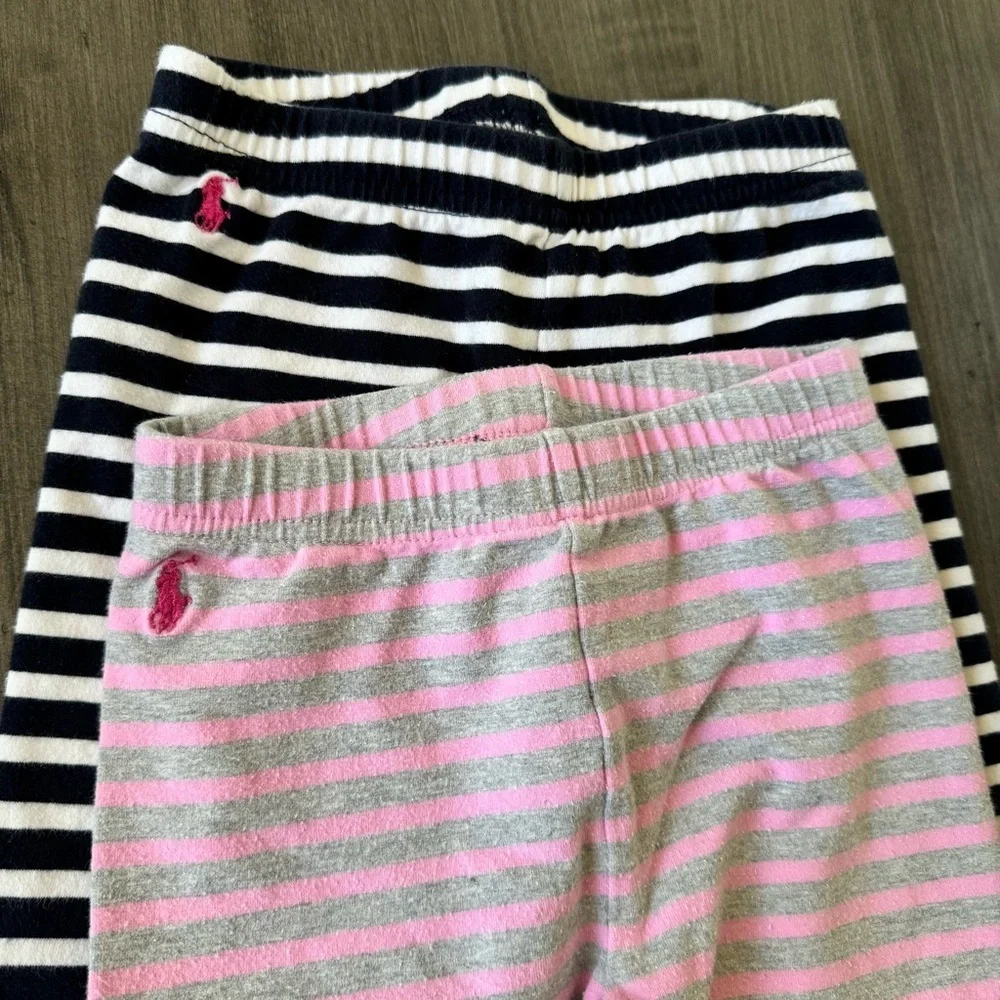 Polo Ralph Lauren girls stripes leggings set bundle lot size 6
